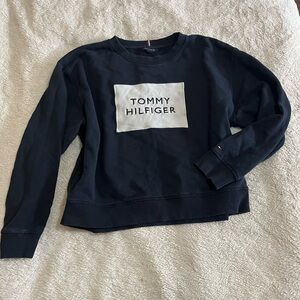 Tommy Hilfiger Navy Blue Box Logo Crewneck Sweatshirt